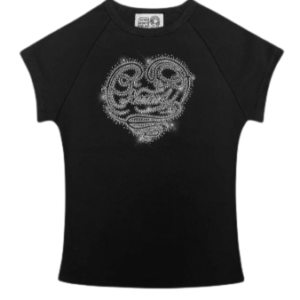 LUST RHINESTONE BABY TEE BLACK