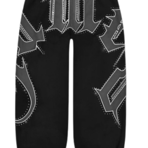 MONSTER RHINESTONE SWEATPANTS BLACK