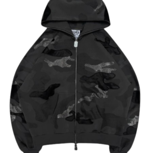 OFF DUTY CAMO ZIP HOODIE CHARCOAL