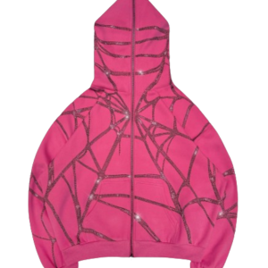 POISON RHINESTONE ZIP HOODIE PINK