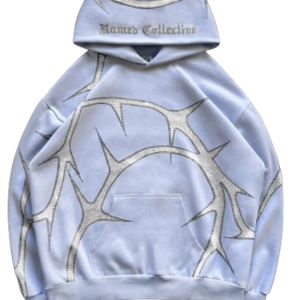 THORN RHINESTONE HOODIE ICED BLUE